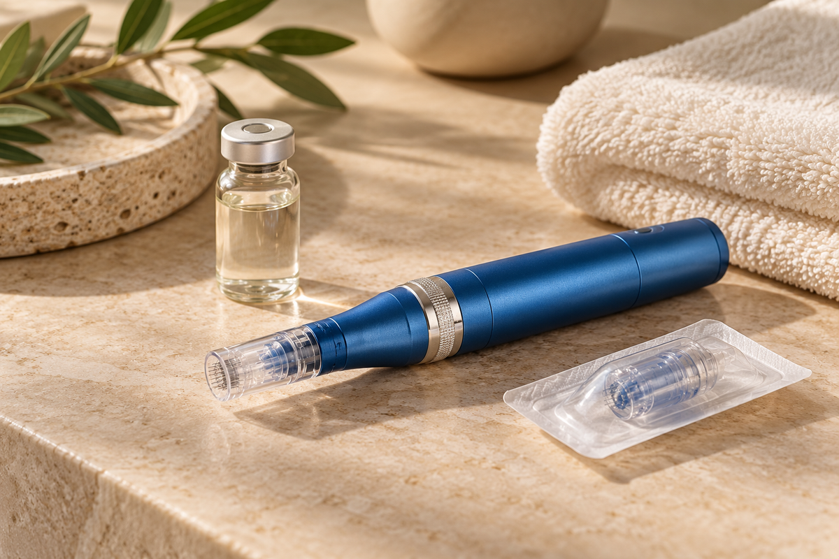 Editorial hero photograph for microneedling treatments