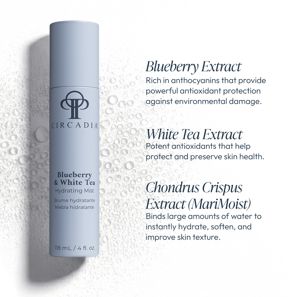 Circadia Blueberry & White Tea Hydrating Mist key ingredients and benefits