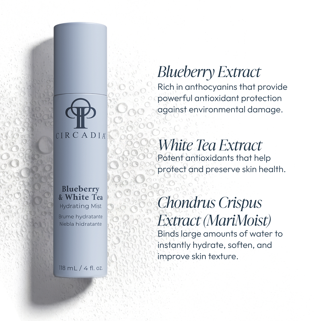 Circadia Blueberry & White Tea Hydrating Mist key ingredients and benefits