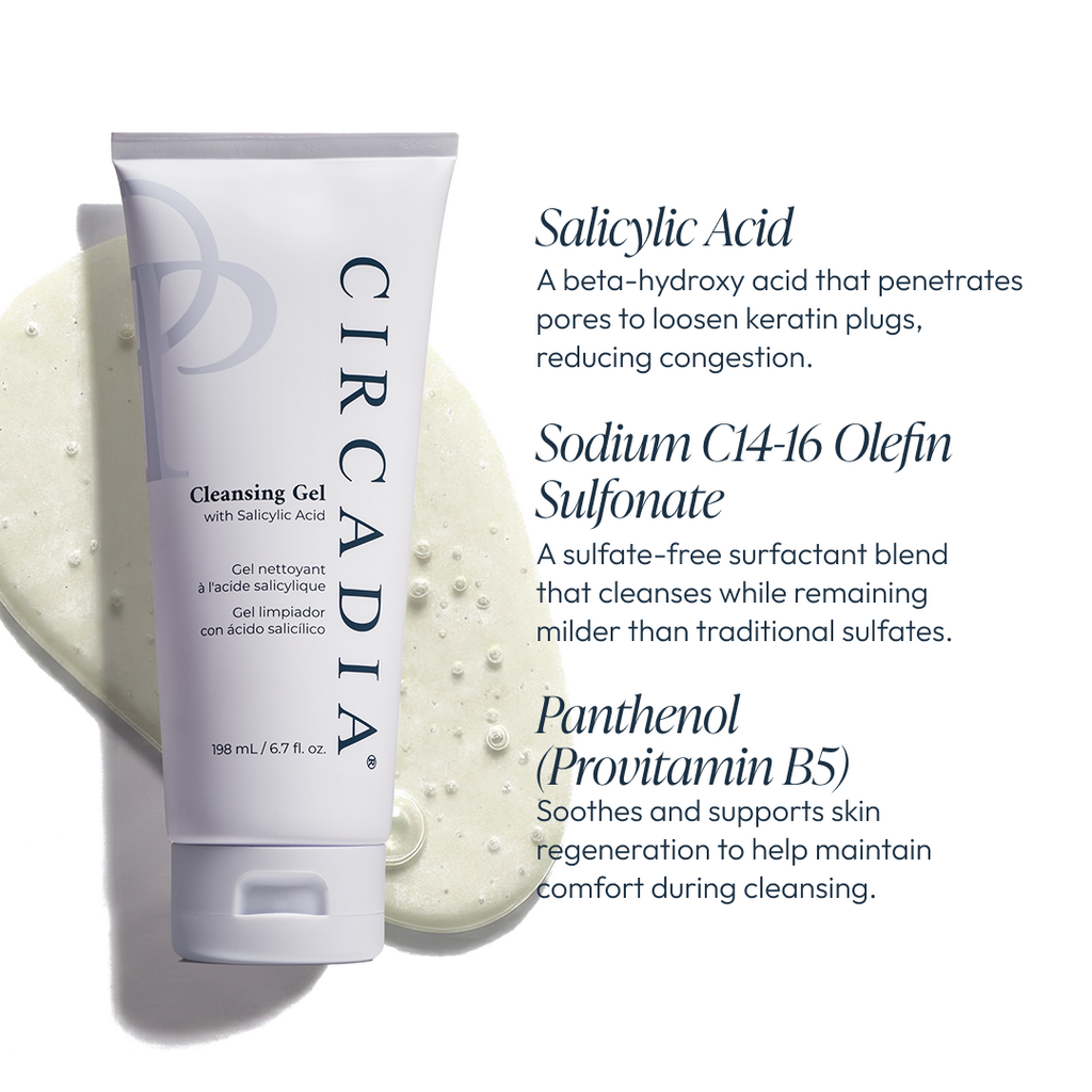 Circadia Cleansing Gel with Salicylic Acid key ingredients