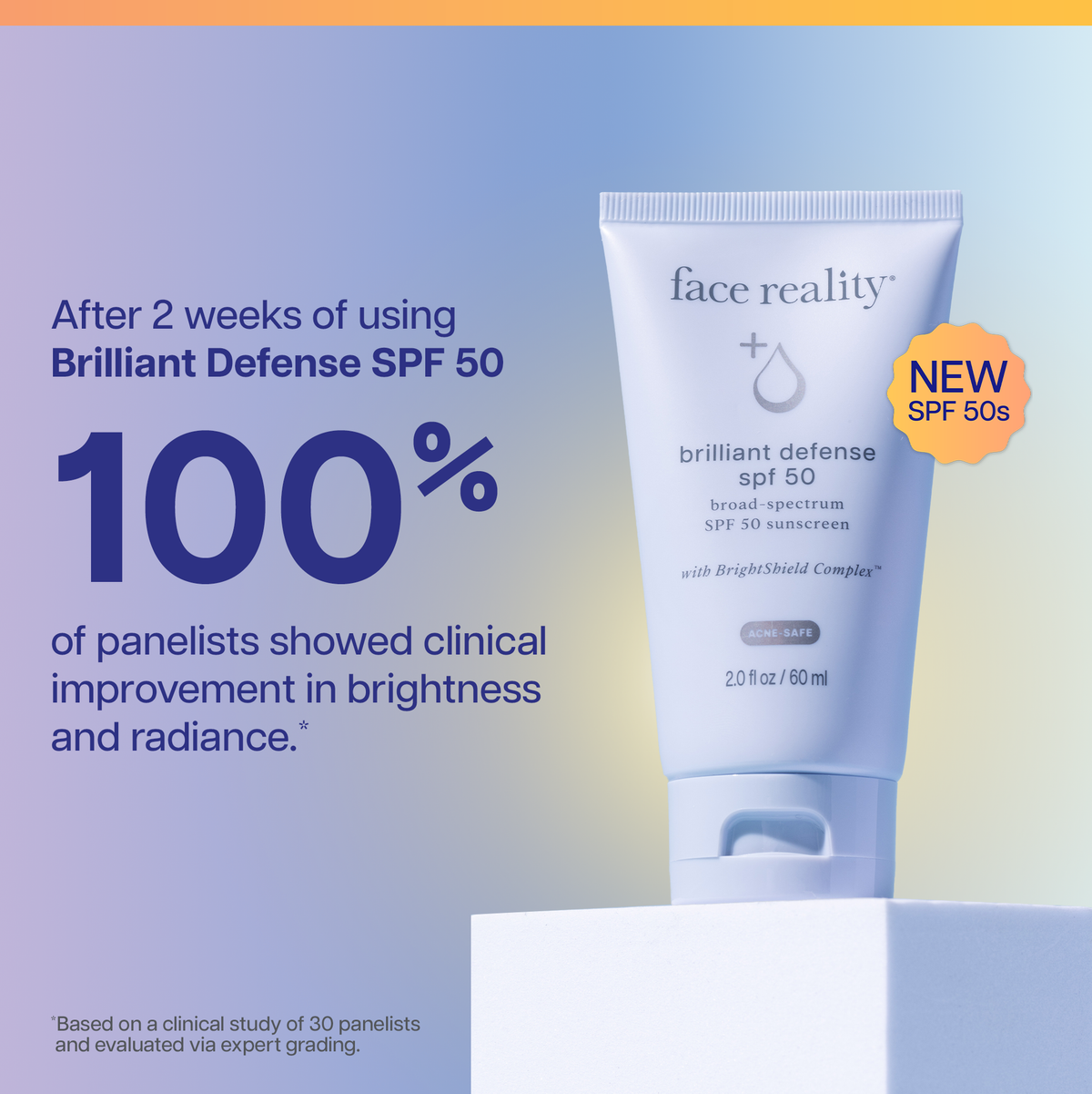 Face Reality Brilliant Defense SPF 50 clinical brightness results